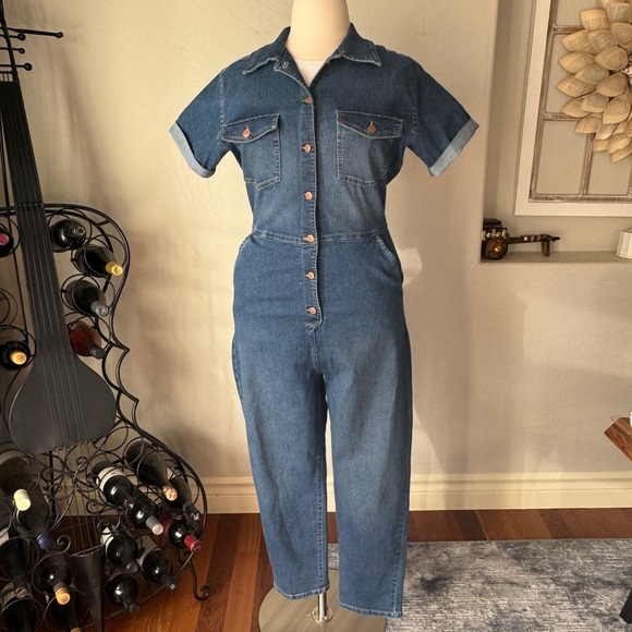 Celebrity Pink Denim - Celebrity Pink Jumpsuit ‎ Women's Denim Short Sleeve Long Jumpsuit Size XL